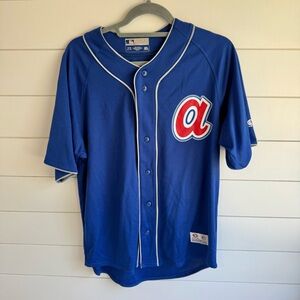 Vintage Genuine Merchandise Atlanta Braves MLB baseball jersey in blue -med